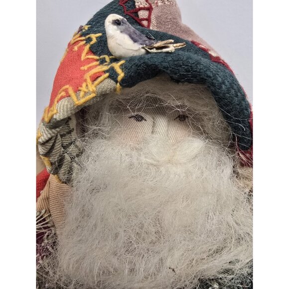 Artisan Signed Vintage Folk Art Santa Claus Christmas Decoration Door Stop - Picture 3 of 12